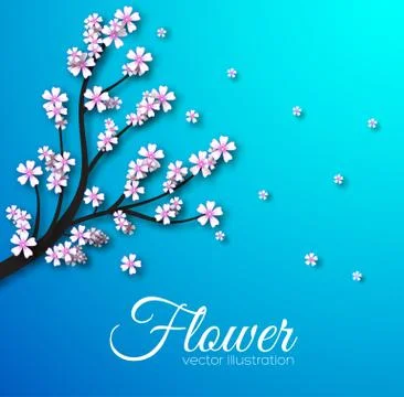 Floral branch background concept. Vector illustration Stock Illustration