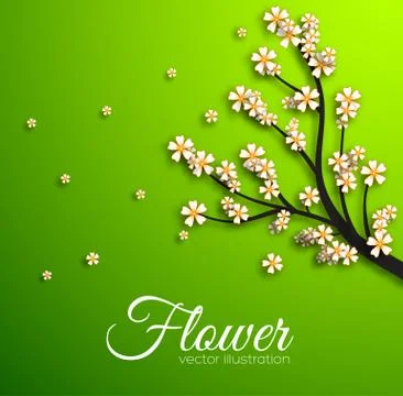 Floral branch background concept. Vector illustration Stock Illustration