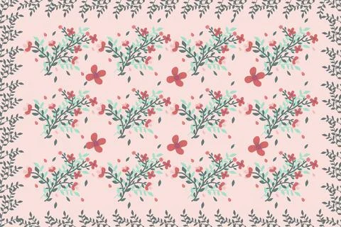 Floral branch seamless pattern Stock Illustration