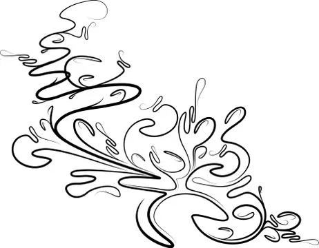 Floral branch with shadow 스톡 일러스트