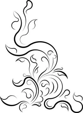 Floral branch with shadow Stock Illustration
