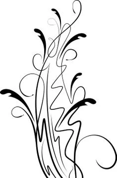 Floral branch with shadow. Stock-Illustration
