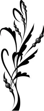 Floral branch with shadow Stockillustratie