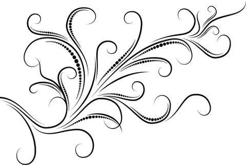 Floral branch with shadow イラスト素材