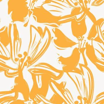 Floral Brush strokes Seamless Pattern Background Stock Illustration