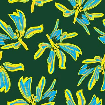 Floral Brush strokes Seamless Pattern Background Stockillustratie