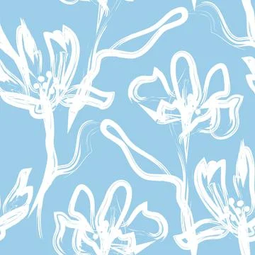 Floral Brush strokes Seamless Pattern Background Stock Illustration
