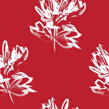 Floral Brush strokes Seamless Pattern Background Stock Illustration