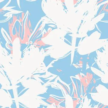 Floral Brush strokes Seamless Pattern Background Illustrazione stock