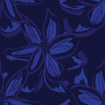Floral Brush strokes Seamless Pattern Background Stock Illustration