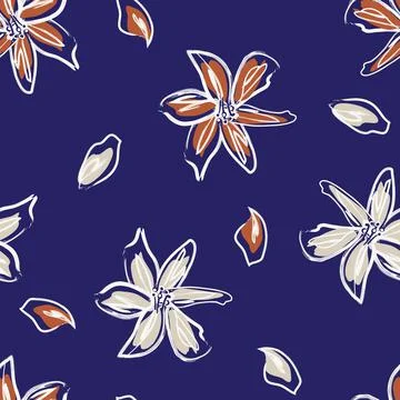 Floral Brush strokes Seamless Pattern Background Illustrazione stock
