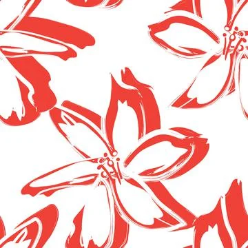 Floral Brush strokes Seamless Pattern Background Stock Illustration