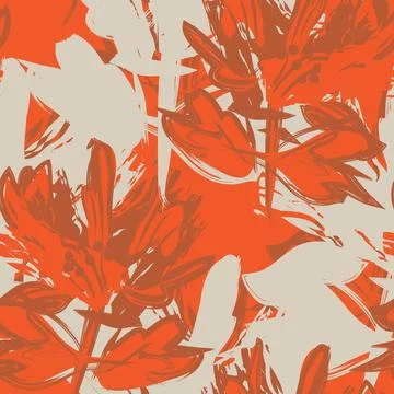 Floral Brush strokes Seamless Pattern Background Stock Illustration