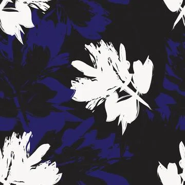 Floral Brush strokes Seamless Pattern Background Stock Illustration