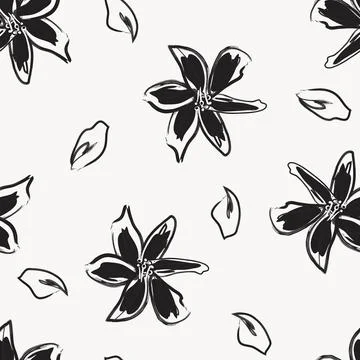 Floral Brush strokes Seamless Pattern Background Stock Illustration