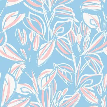 Floral Brush strokes Seamless Pattern Background Illustrazione stock