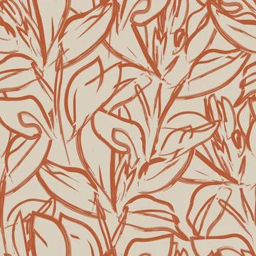 Floral Brush strokes Seamless Pattern Background Illustrazione stock