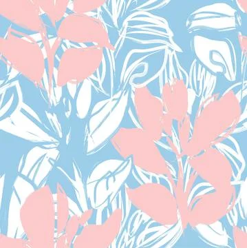 Floral Brush strokes Seamless Pattern Background イラスト素材