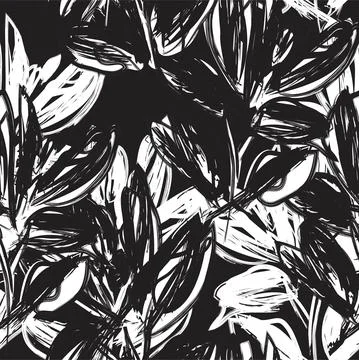 Floral Brush strokes Seamless Pattern Background Illustrazione stock