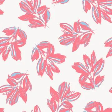 Floral Brush strokes Seamless Pattern Background Illustrazione stock