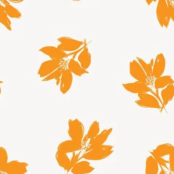 Floral Brush strokes Seamless Pattern Background Illustrazione stock