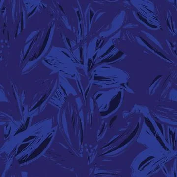 Floral Brush strokes Seamless Pattern Background Stock Illustration