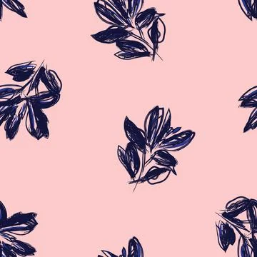 Floral Brush strokes Seamless Pattern Background Stock Illustration