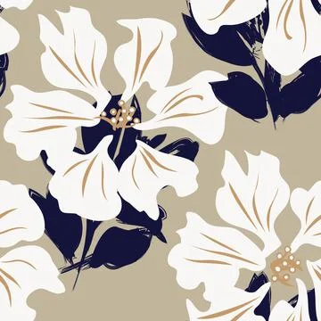 Floral Brush strokes Seamless Pattern Background Stock Illustration
