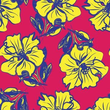 Floral Brush strokes Seamless Pattern Background Stock Illustration