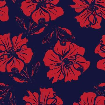 Floral Brush strokes Seamless Pattern Background Illustrazione stock