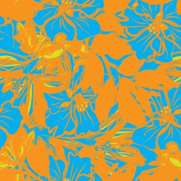 Floral Brush strokes Seamless Pattern Background 스톡 일러스트