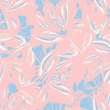 Floral Brush strokes Seamless Pattern Background Stock Illustration