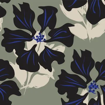 Floral Brush strokes Seamless Pattern Background Stock Illustration