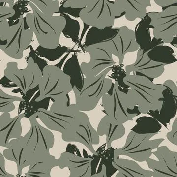Floral Brush strokes Seamless Pattern Background Stock Illustration