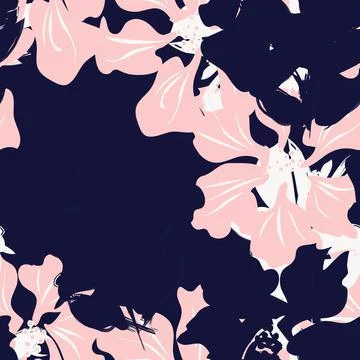 Floral Brush strokes Seamless Pattern Background Stock Illustration