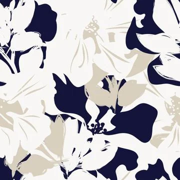 Floral Brush strokes Seamless Pattern Background Stock Illustration