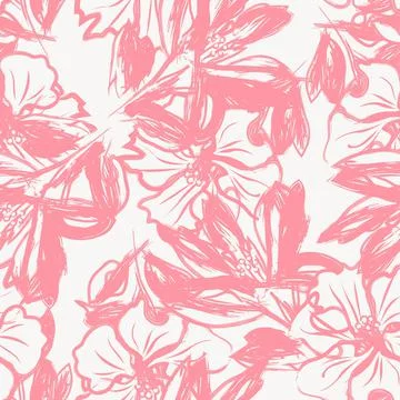 Floral Brush strokes Seamless Pattern Background Illustrazione stock