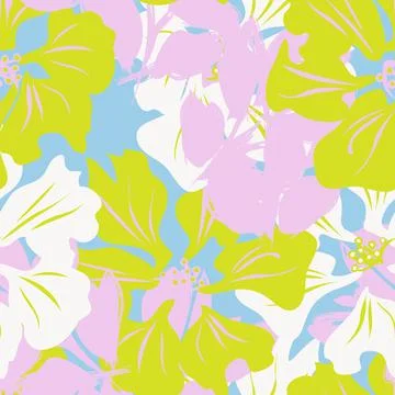 Floral Brush strokes Seamless Pattern Background イラスト素材