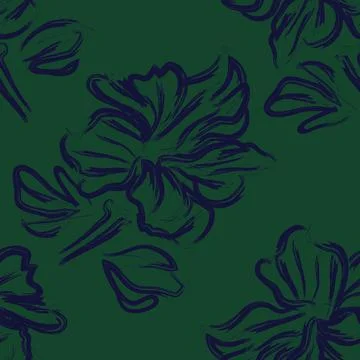 Floral Brush strokes Seamless Pattern Background Stock Illustration