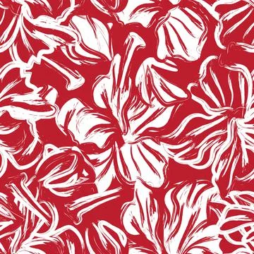 Floral Brush strokes Seamless Pattern Background Stock Illustration