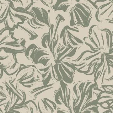 Floral Brush strokes Seamless Pattern Background Stock Illustration