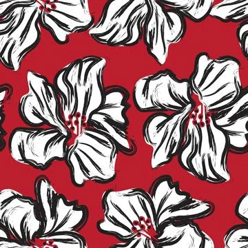 Floral Brush strokes Seamless Pattern Background Stock Illustration
