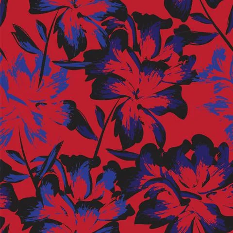 Floral Brush strokes Seamless Pattern Background Stock Illustration