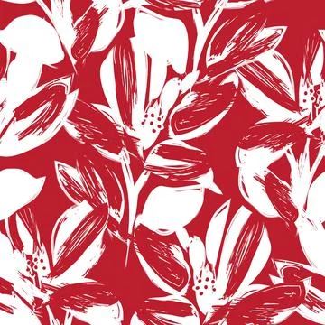 Floral Brush strokes Seamless Pattern Background Stock Illustration