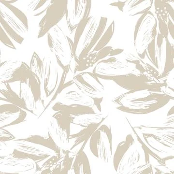 Floral Brush strokes Seamless Pattern Background Stock Illustration