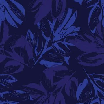Floral Brush strokes Seamless Pattern Background Stock Illustration
