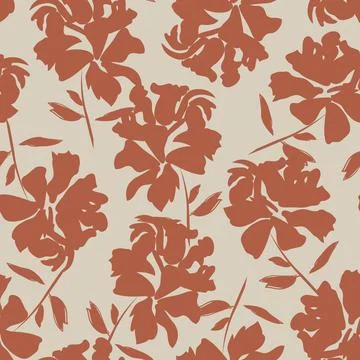 Floral Brush strokes Seamless Pattern Background イラスト素材