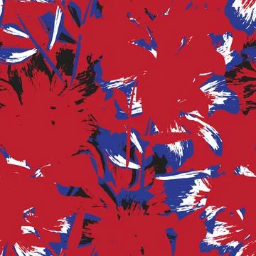Floral Brush strokes Seamless Pattern Background Illustrazione stock