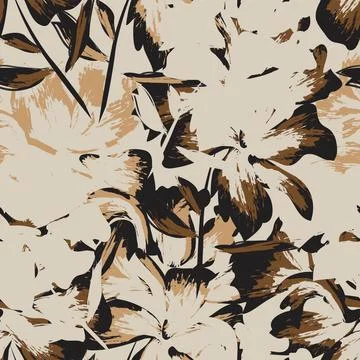 Floral Brush strokes Seamless Pattern Background Stock Illustration