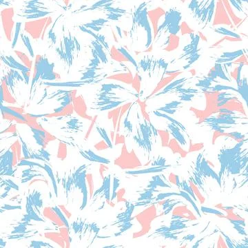 Floral Brush strokes Seamless Pattern Background Stock Illustration